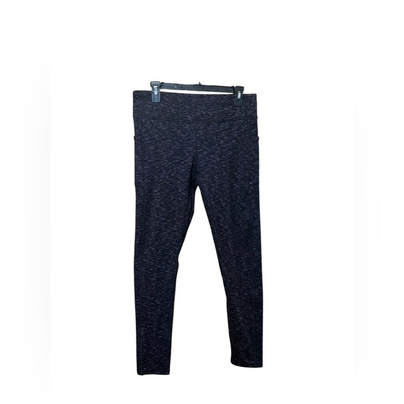 Kyodan Black & Purple Speckle Print Leggings – Size Large - Picture 2 of 4